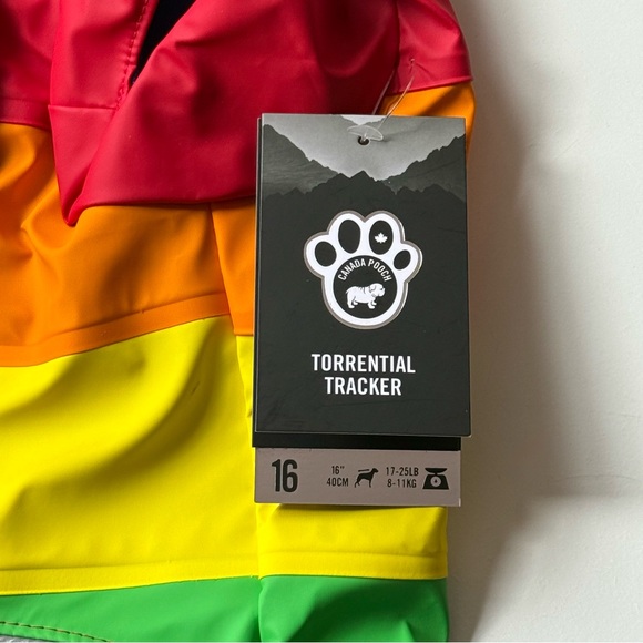 Canada Pooch Torrential Tracker Dog Jacket - Rainbow - Size 16 - Picture 14 of 16